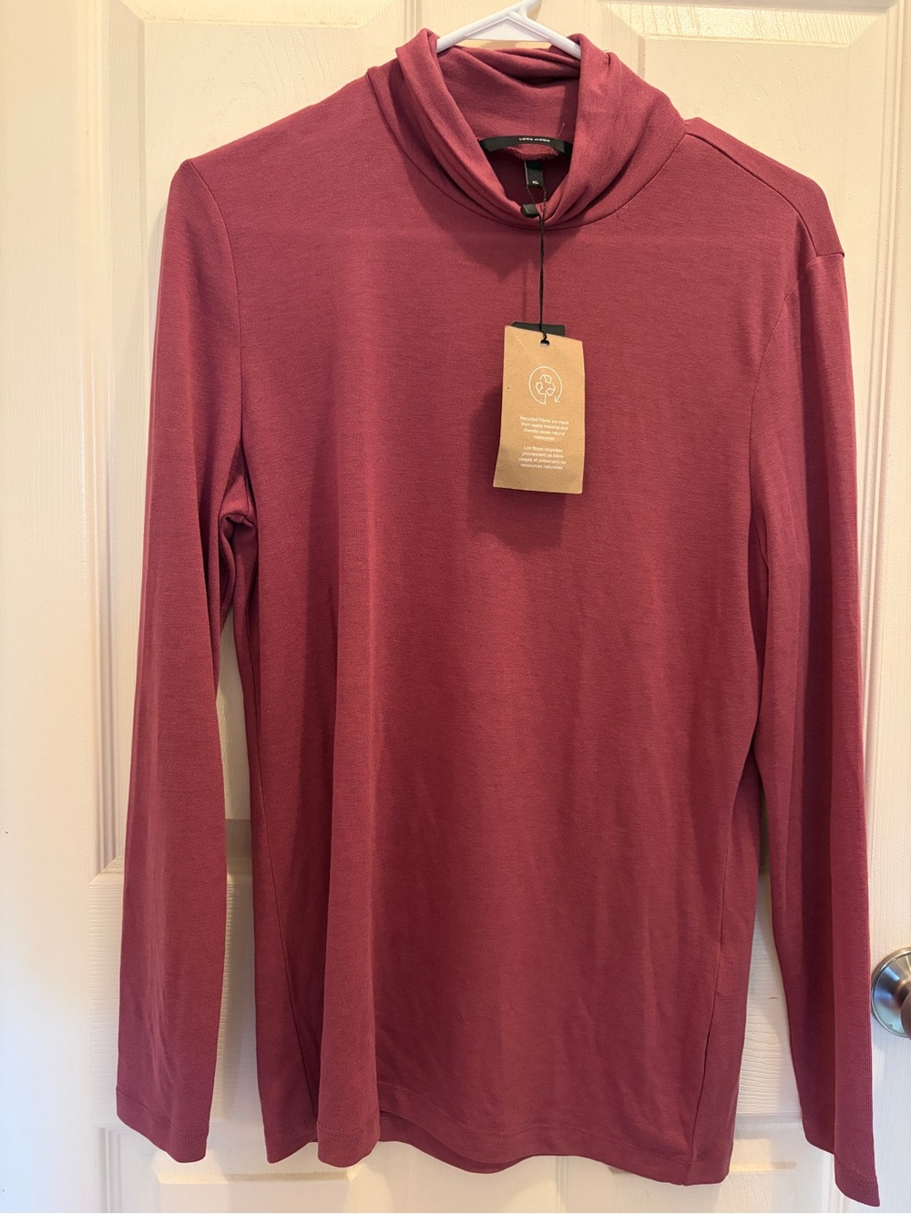 Vero Moda XL Burgundy Cowl Neck Long Sleeve Stretch Knit Top NWT